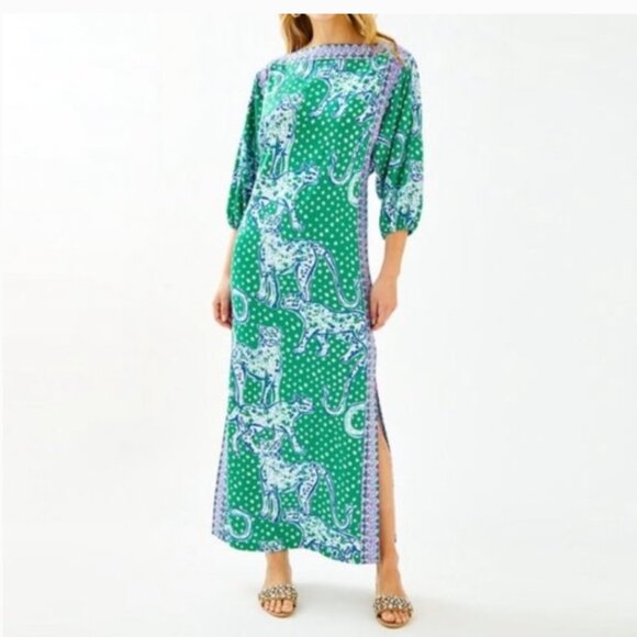 Lilly Pulitzer Silva Maxi Dress Emerald On The Prowl - Picture 6 of 17